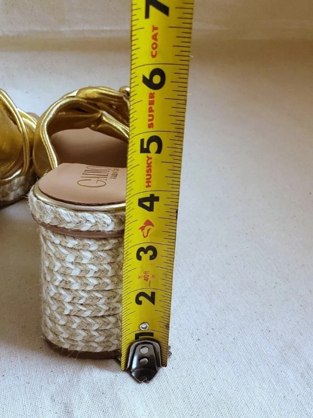 Gaimo Women's Size 8.5 Block Heel Slide Dress Gold Leather Buckle Sandals Spain